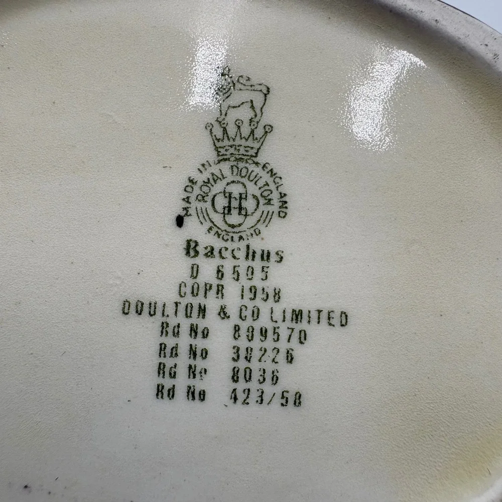 Royal‎ Doulton Bacchus Toby Jug 1958 D6505 Collectible Ceramic 3-7/8